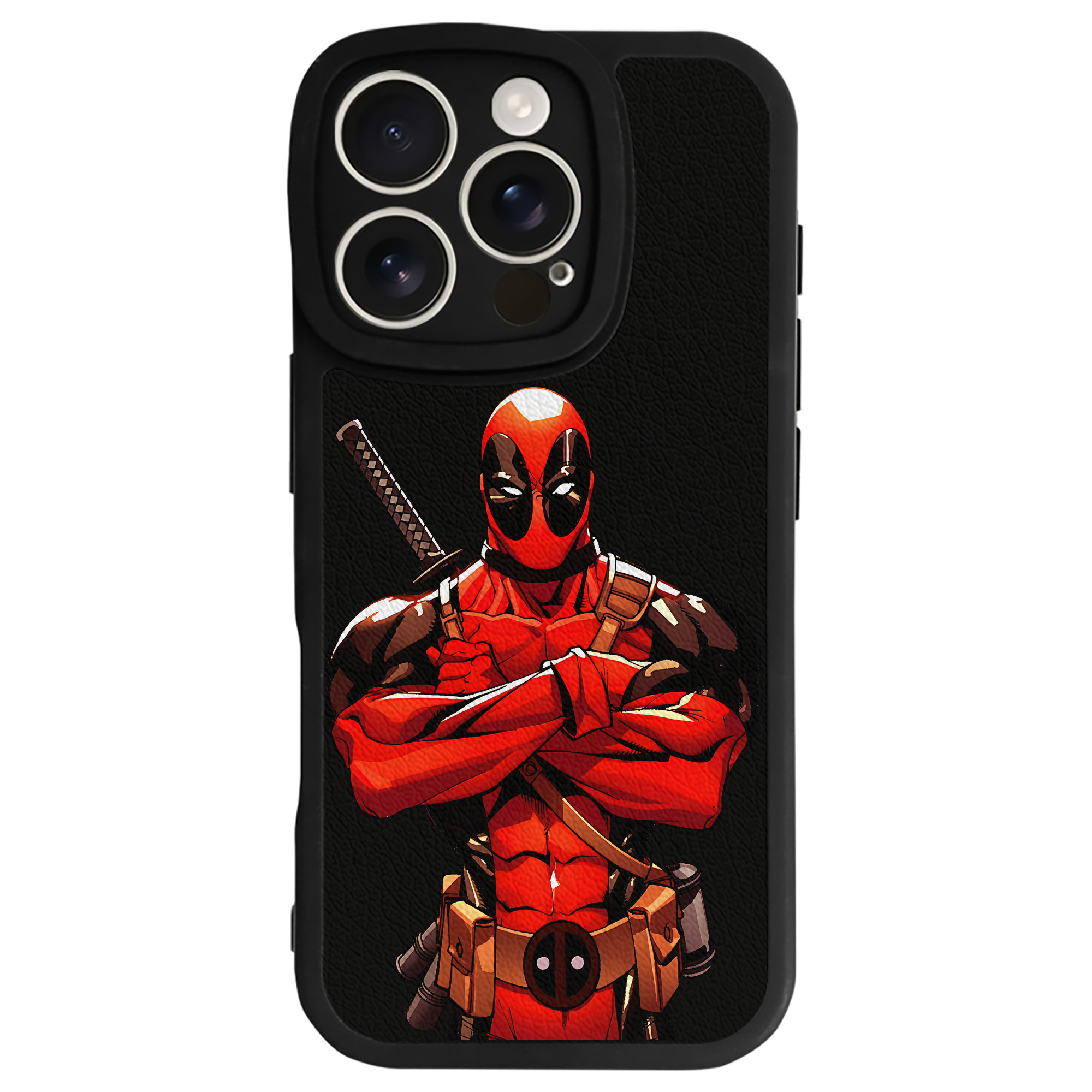 （画像用） Deadpool デッドプール 【iPhone 16シリーズ対応】シリコンスマホケース（レザー調） 材質：シリコン